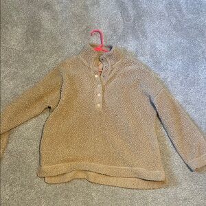 Cozy Tan Sherpa Pullover